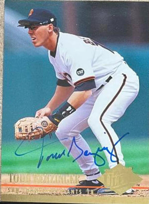 Todd Benzinger Signed 1994 Fleer Ultra Baseball Card - San Francisco Giants