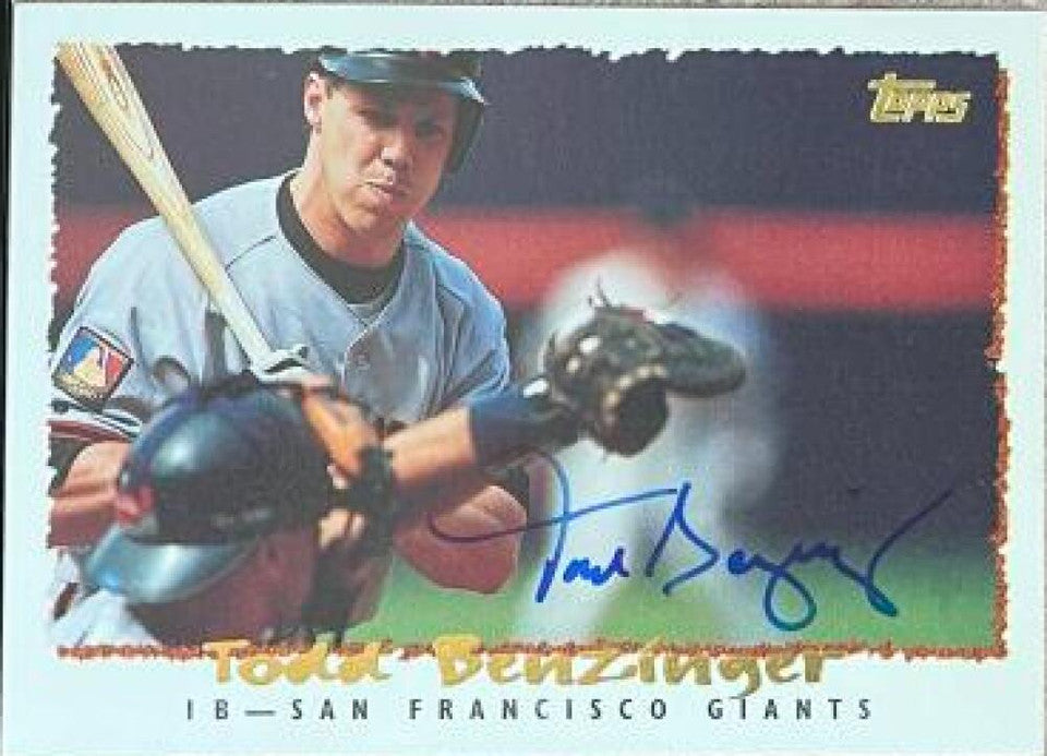 トッド・ベンジンガー サイン入り 1995 Topps ベースボールカード - サンフランシスコ ジャイアンツ