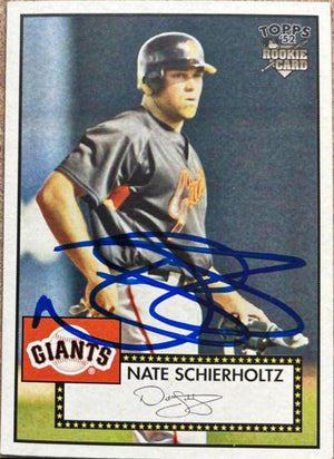 Nate Schierholtz Signed 2007 Topps Rookie 1952 Edition Baseball Card - San Francisco Giants