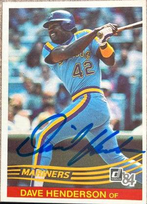 Dave Henderson Signed 1984 Donruss Baseball Card - Seattle Mariners