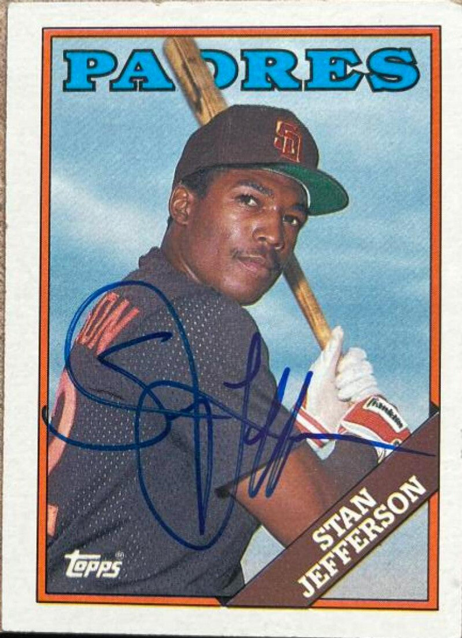 Stan Jefferson Signed 1988 Topps Baseball Card - San Diego Padres