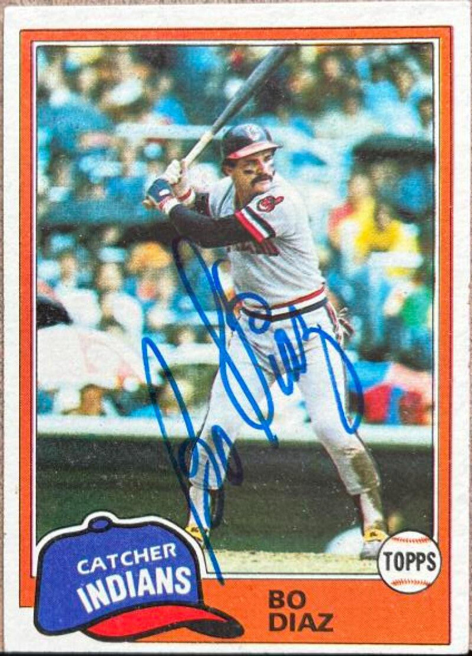 Bo Diaz Signed 1981 Topps Baseball Card - Cleveland Indians