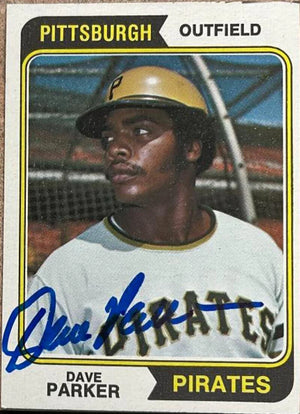 デイブ・パーカー サイン入り 1974 Topps ベースボールカード - ピッツバーグ パイレーツ