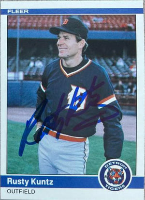 Rusty Kuntz Signed 1984 Fleer Update Baseball Card - Detroit Tigers