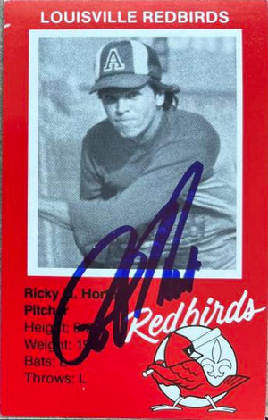 リッキー・ホートンのサイン入り 1982 年 Ehrler's 野球カード - ルイビル・レッドバーズ