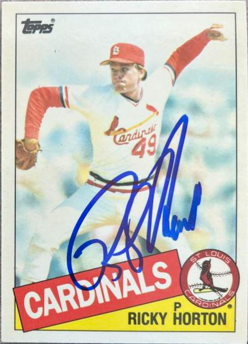 Ricky Horton Signed 1985 Topps Tiffany Baseball Card - St Louis Cardinals