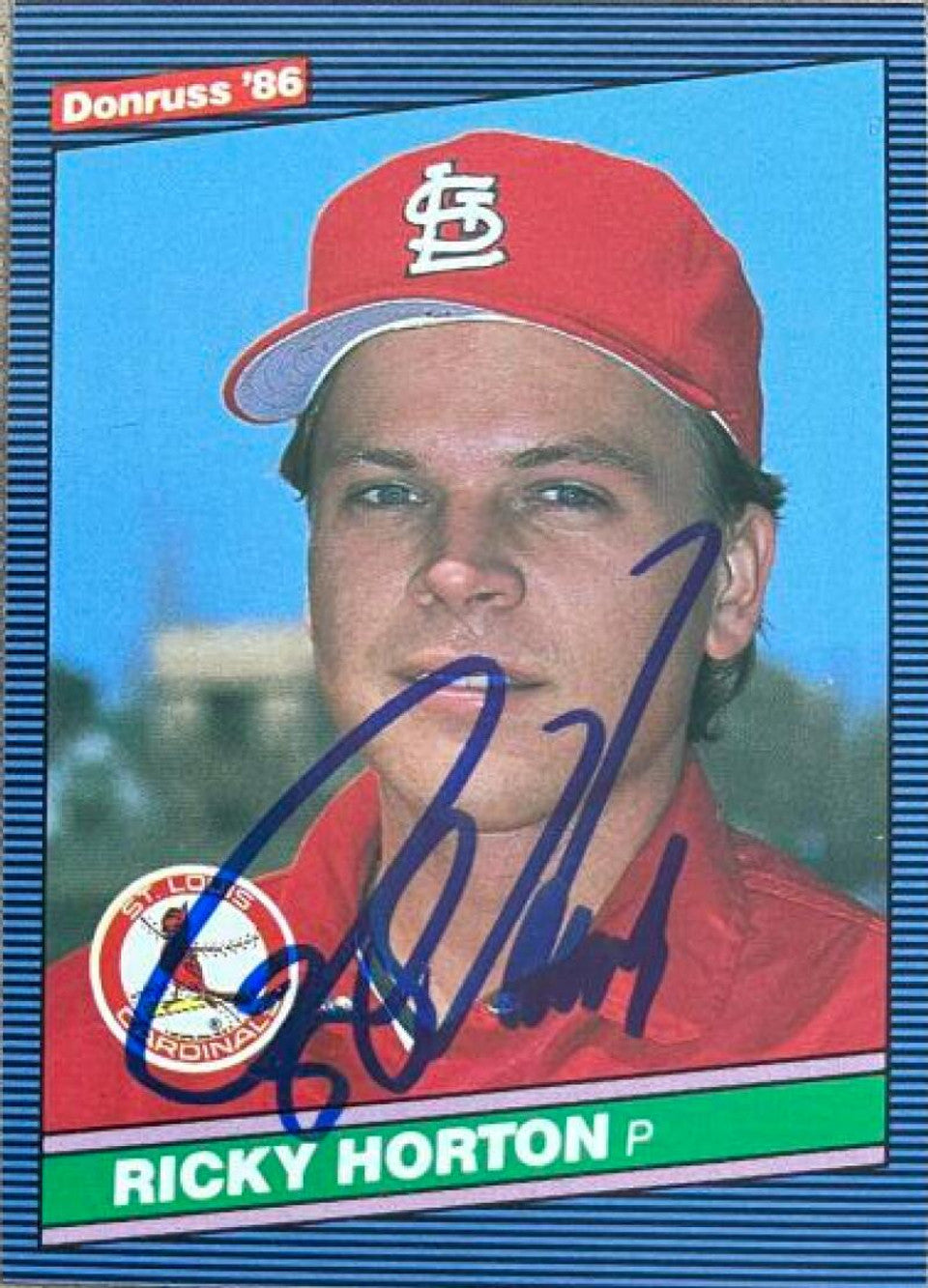 Ricky Horton Signed 1986 Donruss Baseball Card - St Louis Cardinals