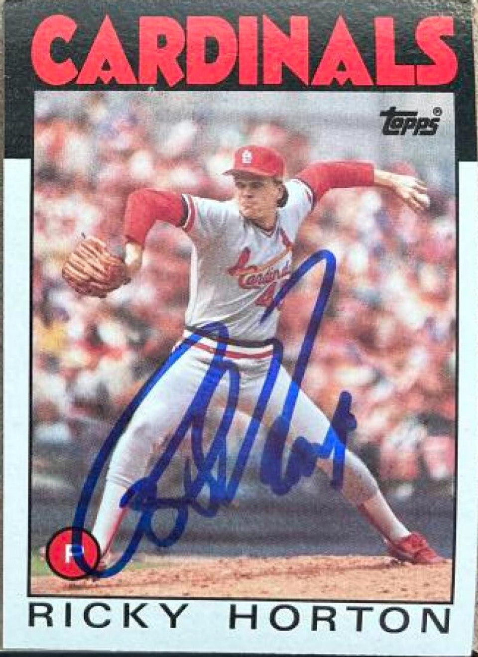 Ricky Horton Signed 1986 Topps Baseball Card - St Louis Cardinals