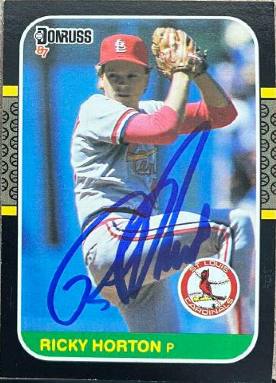 Ricky Horton Signed 1987 Donruss Baseball Card - St Louis Cardinals