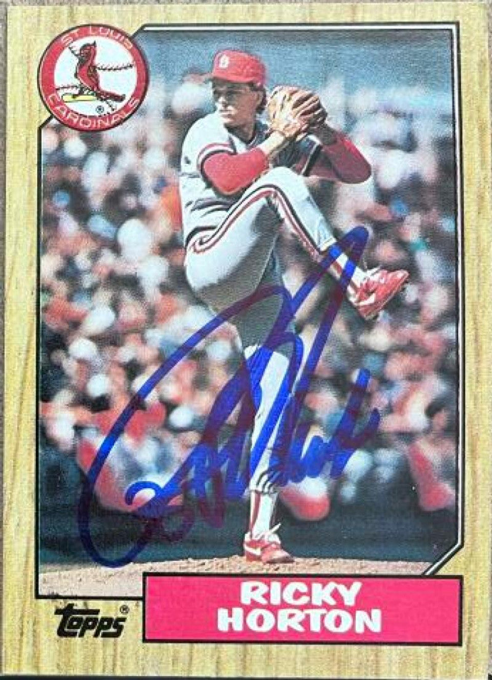 Ricky Horton Signed 1987 Topps Baseball Card - St Louis Cardinals