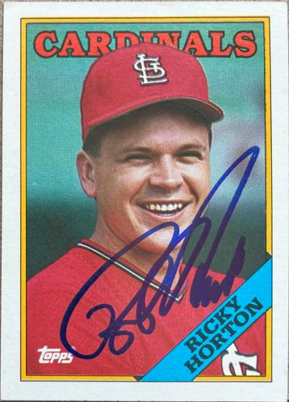 リッキー・ホートン サイン入り 1988 Topps ベースボールカード - セントルイス・カーディナルス