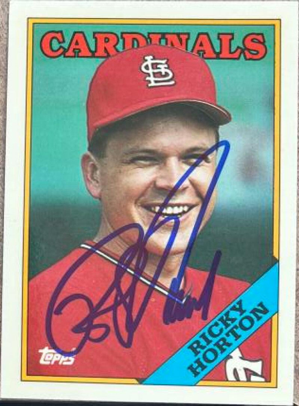 Ricky Horton Signed 1988 Topps Tiffany Baseball Card - St Louis Cardinals