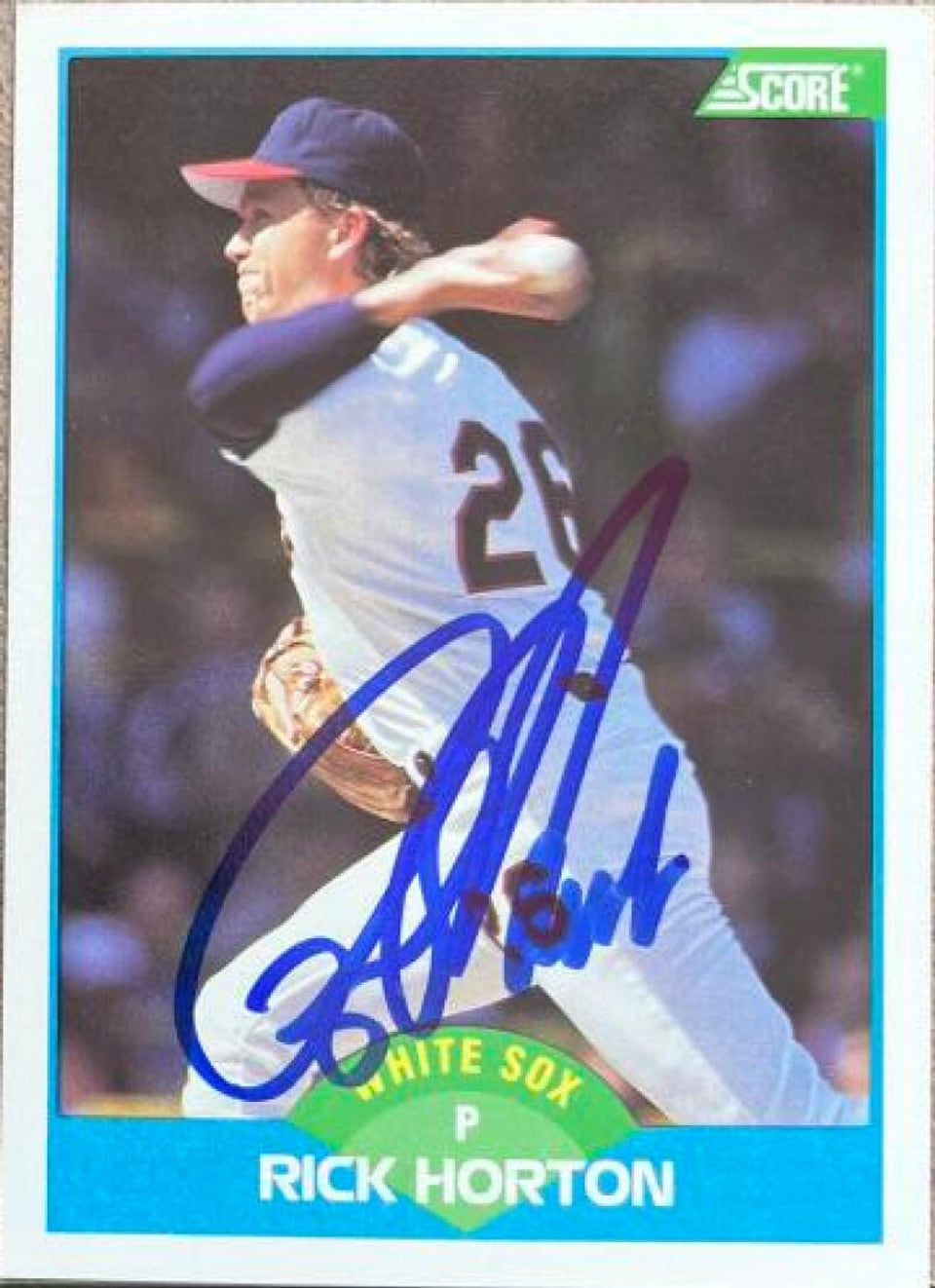 Ricky Horton Signed 1989 Score Baseball Card - Chicago White Sox