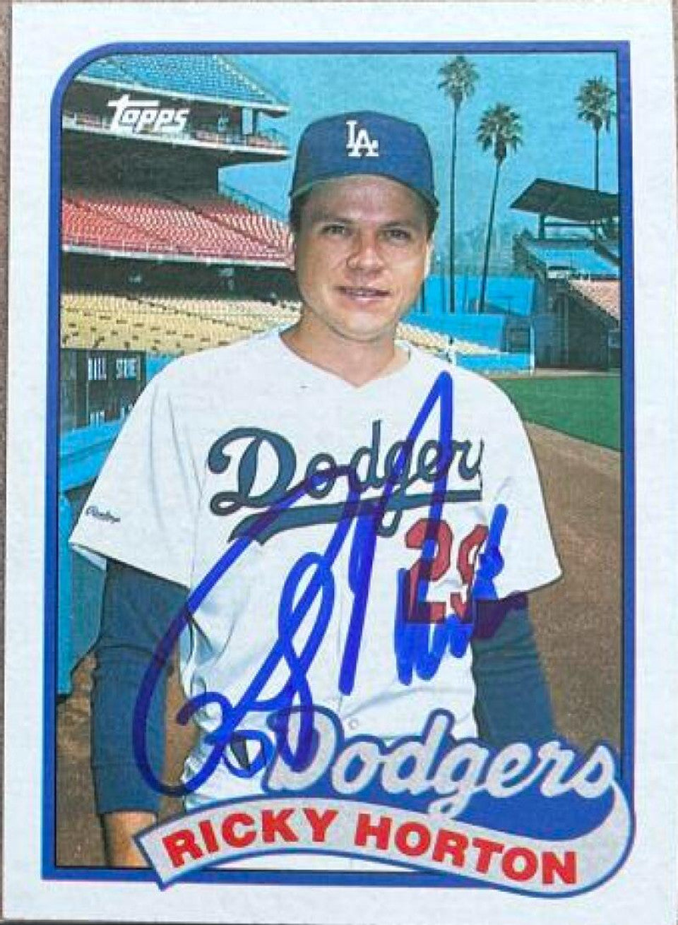 Ricky Horton Signed 1989 Topps Baseball Card - Los Angeles Dodgers