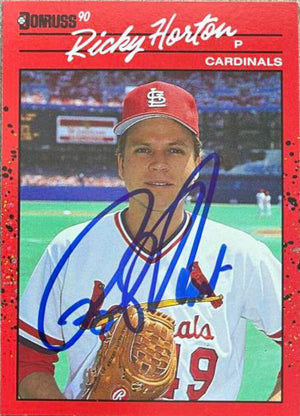 Ricky Horton Signed 1990 Donruss Baseball Card - St Louis Cardinals