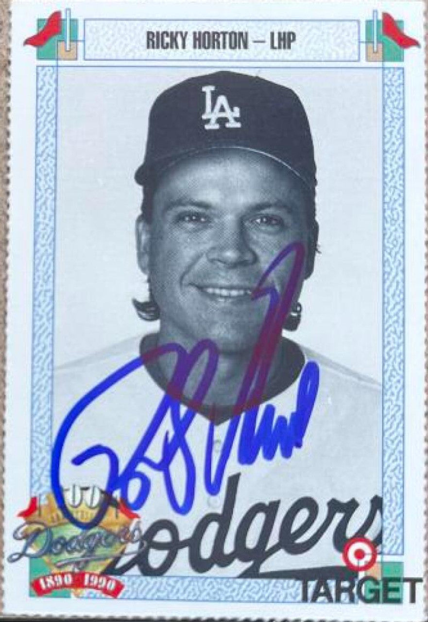 Ricky Horton Signed 1990 Target Baseball Card - Los Angeles Dodgers