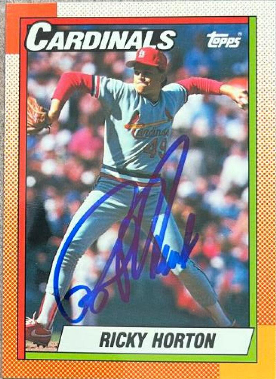 リッキー・ホートン サイン入り 1990 Topps ティファニー ベースボールカード - セントルイス・カーディナルス