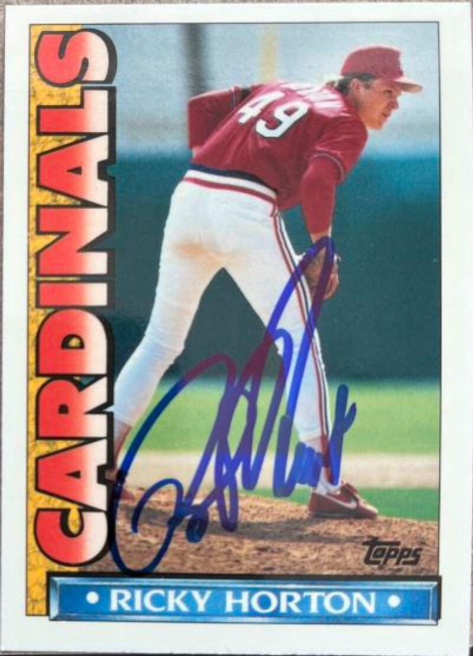 リッキー・ホートン サイン入り 1990 Topps TV ベースボールカード - セントルイス・カーディナルス