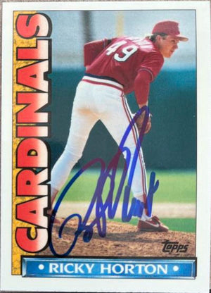 Ricky Horton Signed 1990 Topps TV Baseball Card - St Louis Cardinals