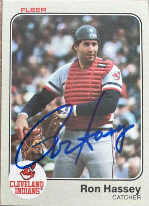 Ron Hassey Signed 1983 Fleer Baseball Card - Cleveland Indians