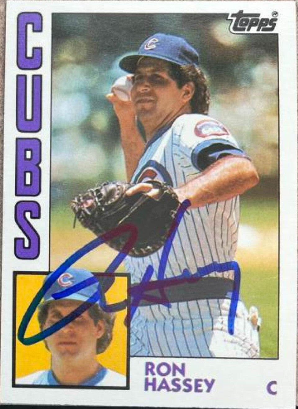 Ron Hassey Signed 1984 Topps Traded Baseball Card - Chicago Cubs