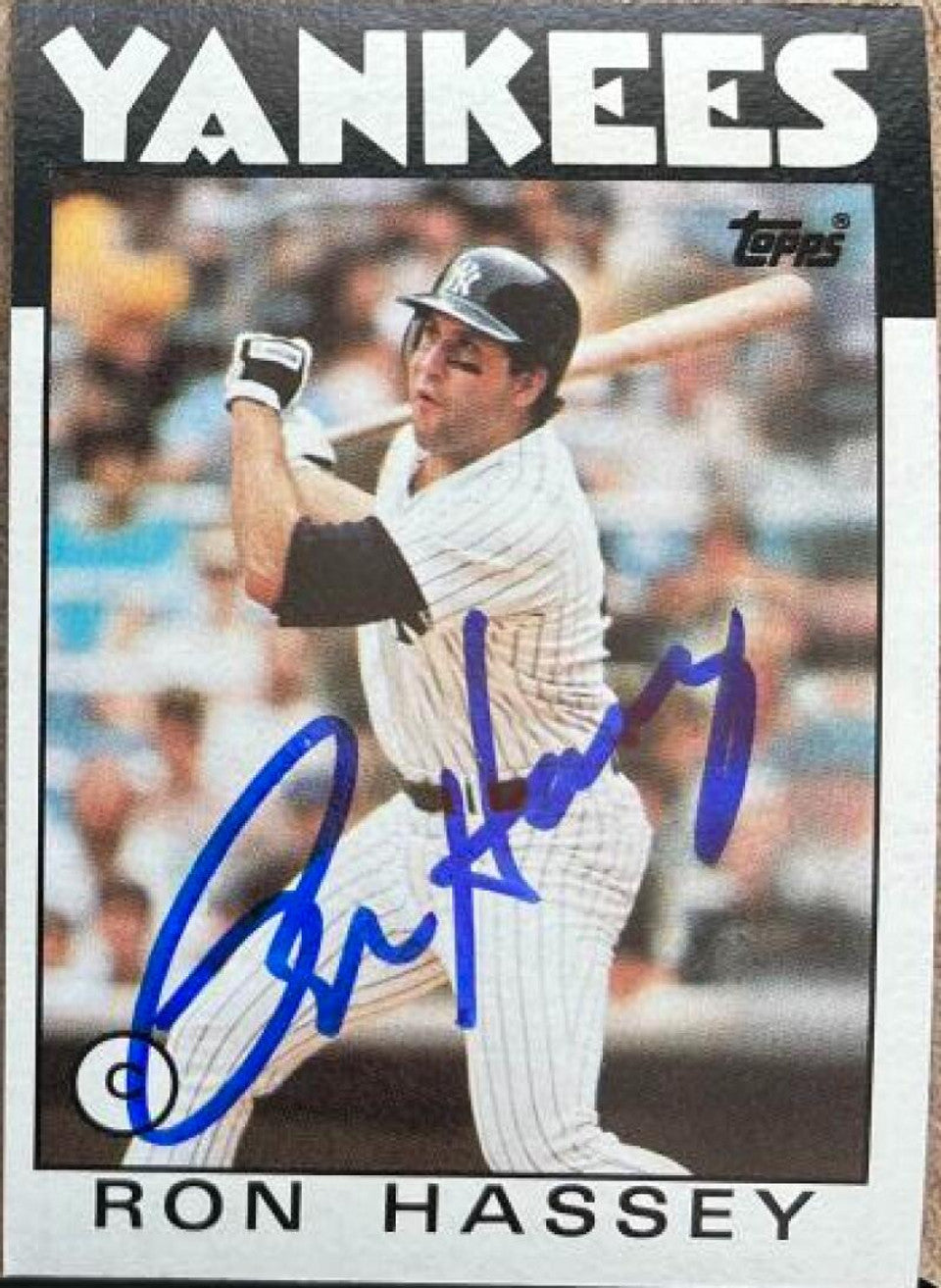 Ron Hassey Signed 1986 Topps Baseball Card - New York Yankees