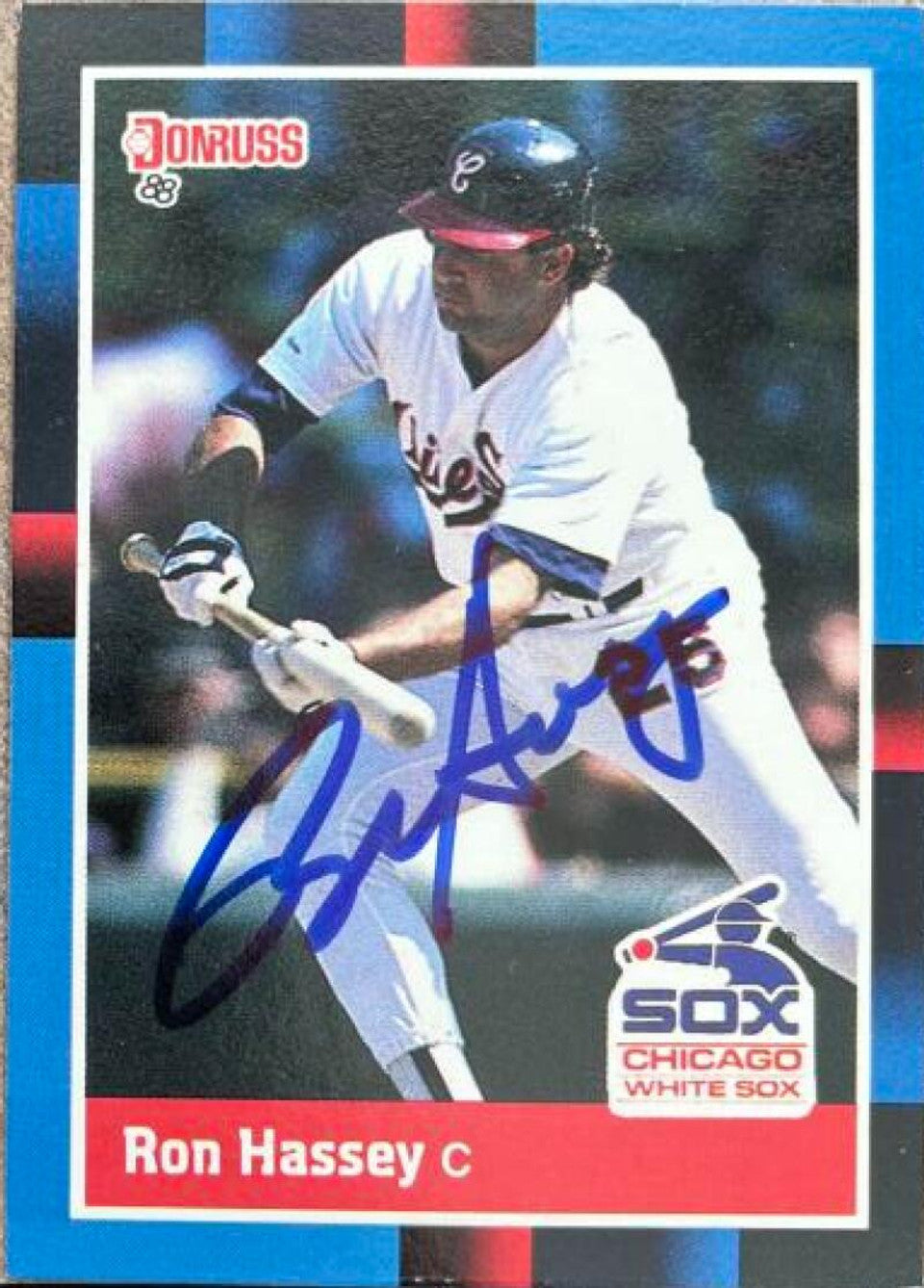 Ron Hassey Signed 1988 Donruss Baseball Card - Chicago White Sox