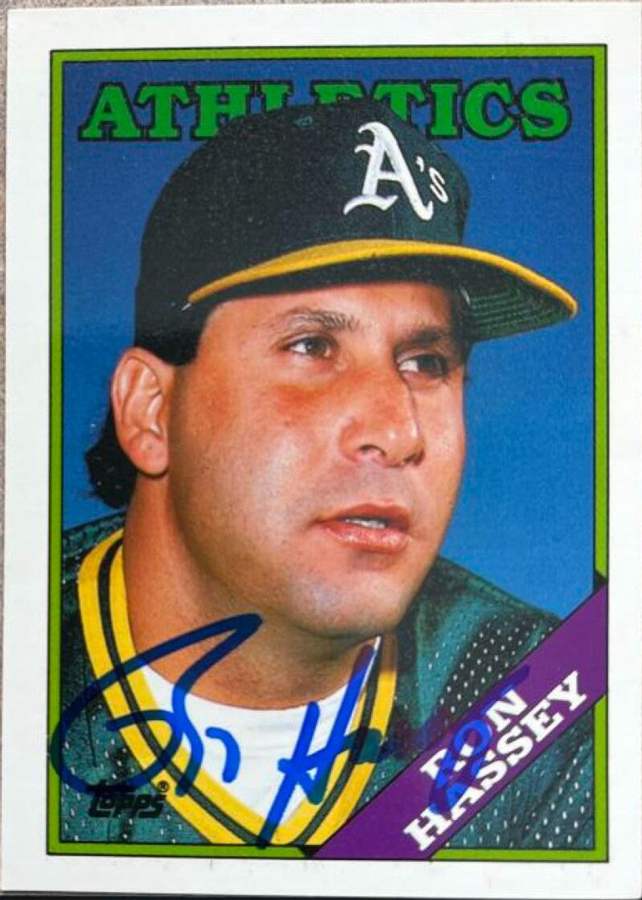 Ron Hassey Signed 1988 Topps Tiffany Traded Baseball Card - Oakland A's