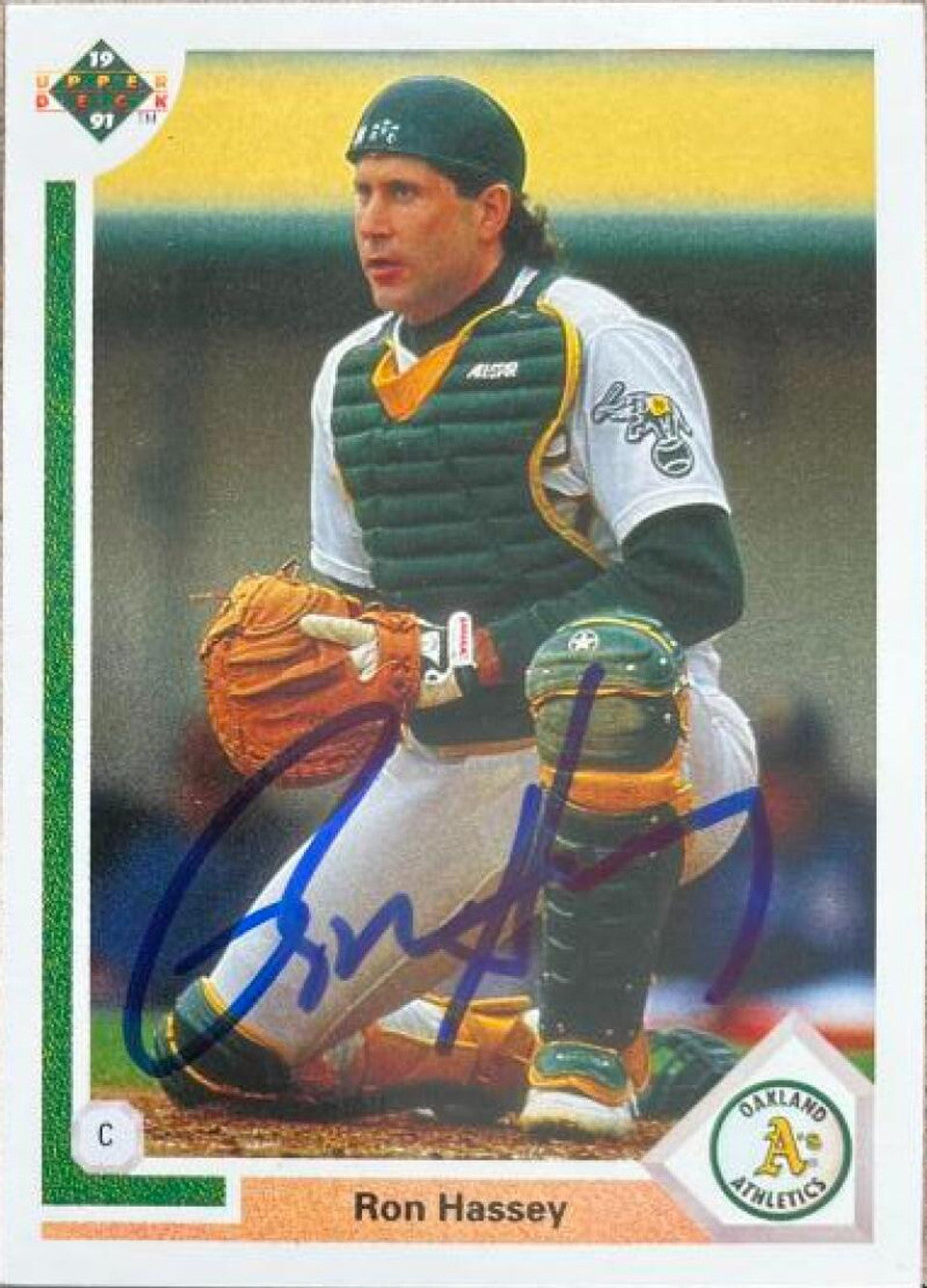 Ron Hassey Signed 1991 Upper Deck Baseball Card - Oakland A's