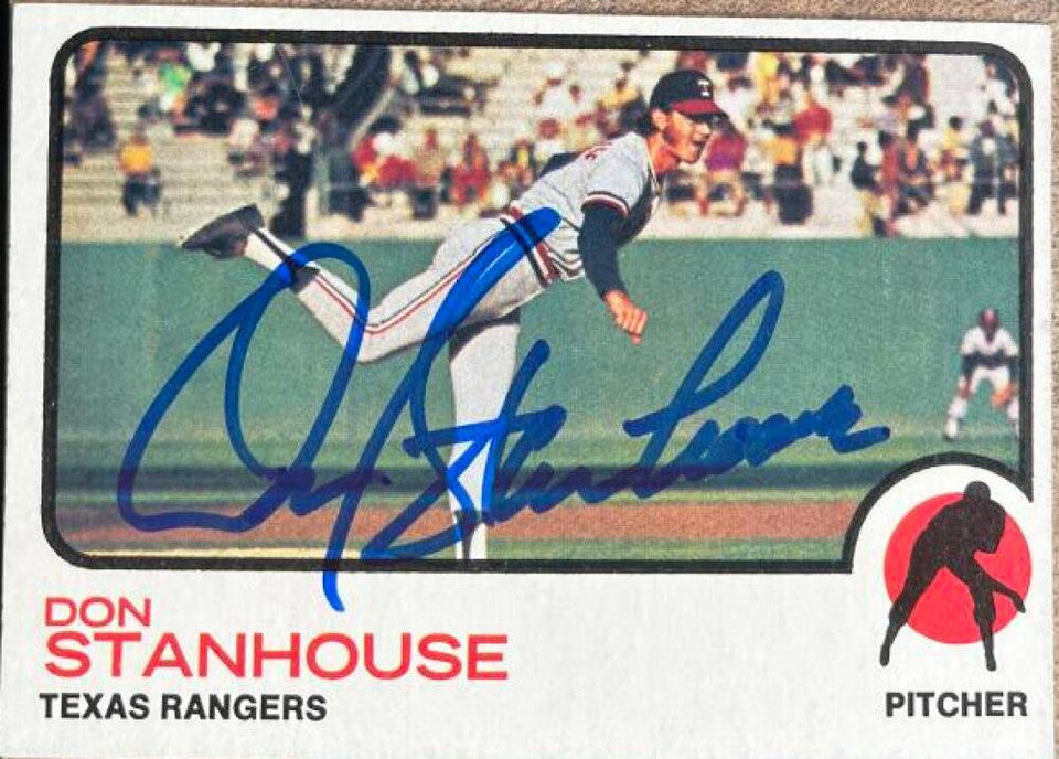 Don Stanhouse Signed 1973 Topps Baseball Card - Texas Rangers