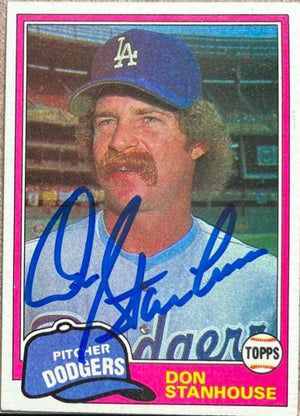 Don Stanhouse Signed 1981 Topps Baseball Card - Los Angeles Dodgers