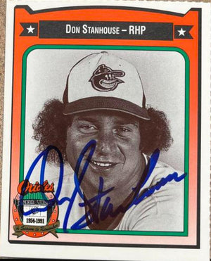 Don Stanhouse Signed 1991 Crown Baseball Card - Baltimore Orioles