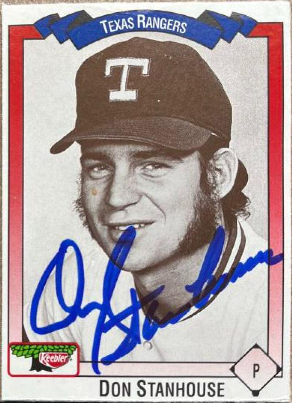 Don Stanhouse Signed 1993 Keebler Baseball Card - Texas Rangers