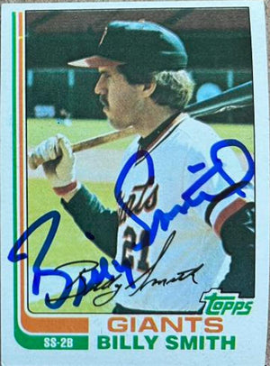 Billy Smith Signed 1982 Topps Baseball Card - San Francisco Giants