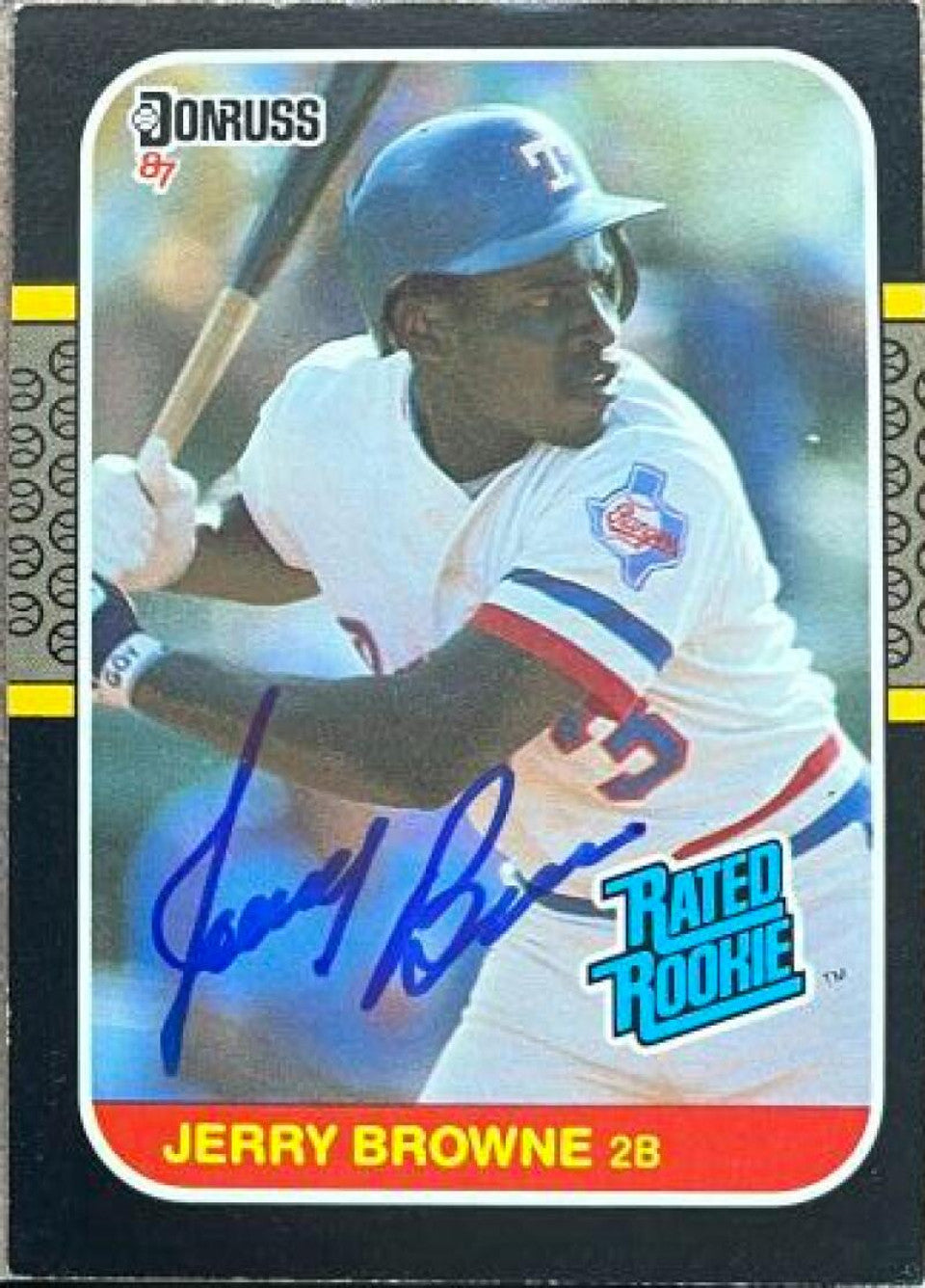 Jerry Browne Signed 1987 Donruss Baseball Card - Texas Rangers