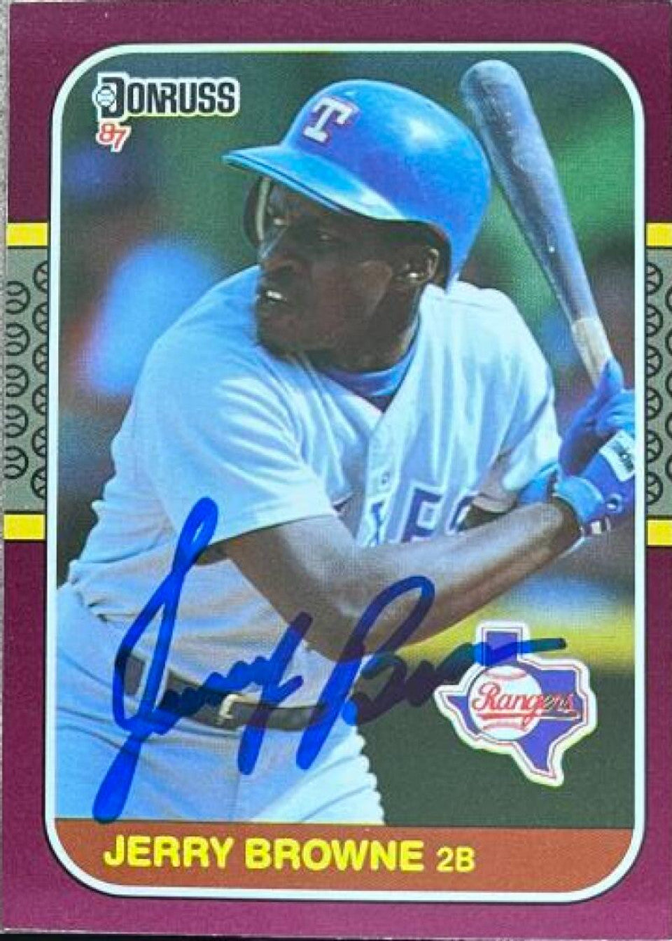 Jerry Browne Signed 1987 Donruss Opening Day Baseball Card - Texas Rangers