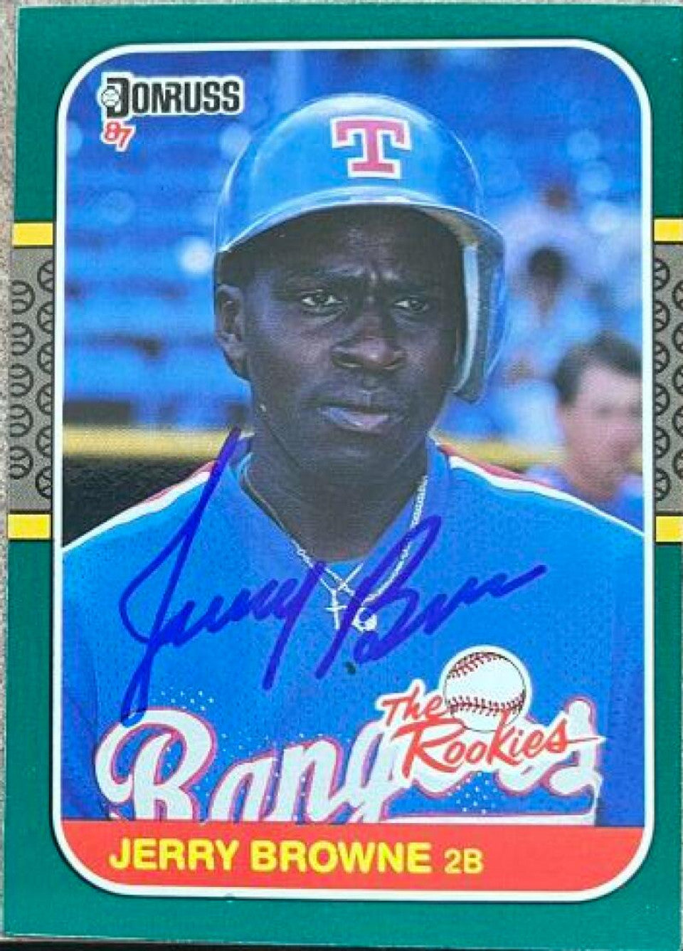 Jerry Browne Signed 1987 Donruss Rookies Baseball Card - Texas Rangers