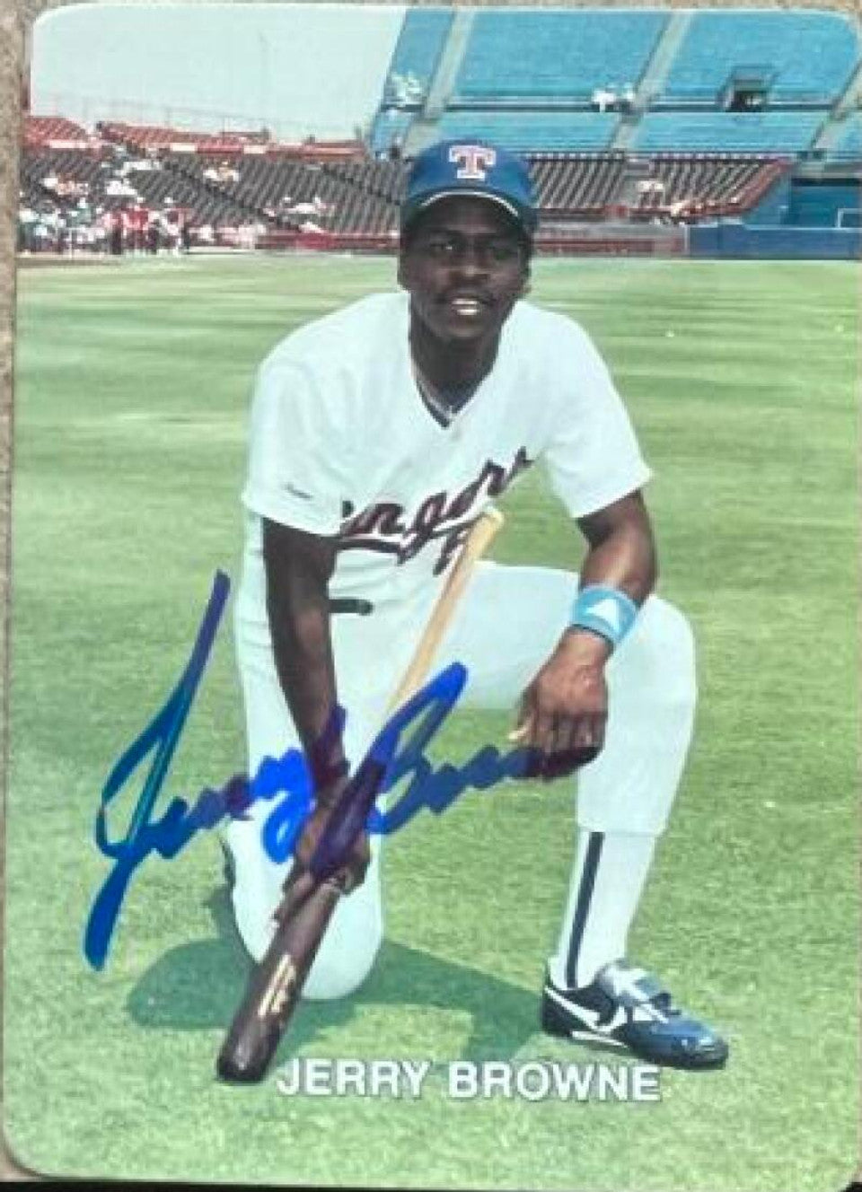 Jerry Browne Signed 1987 Mother's Cookies Baseball Card - Texas Rangers