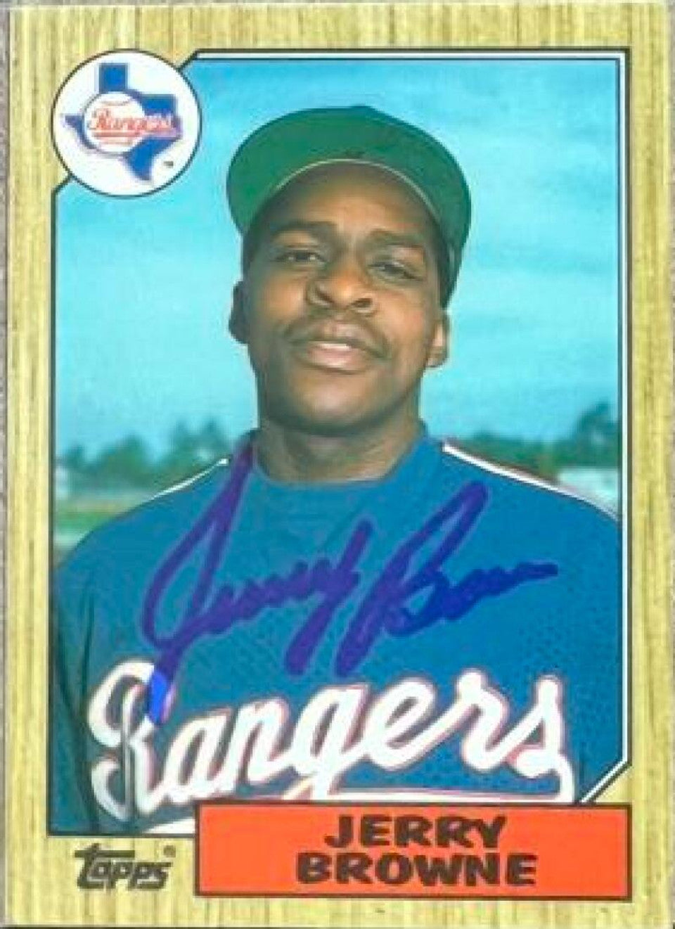 ジェリー・ブラウン直筆サイン入り 1987 Topps ティファニー トレード ベースボール カード - テキサス レンジャーズ