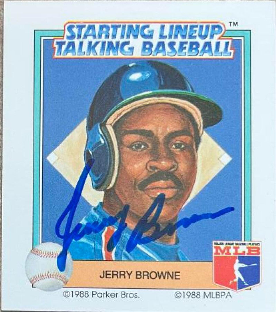 Jerry Browne Signed 1988 Parker Bros Starting Lineup Talking Baseball Card - Texas Rangers