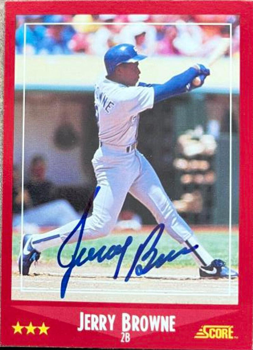 Jerry Browne Signed 1988 Score Baseball Card - Texas Rangers