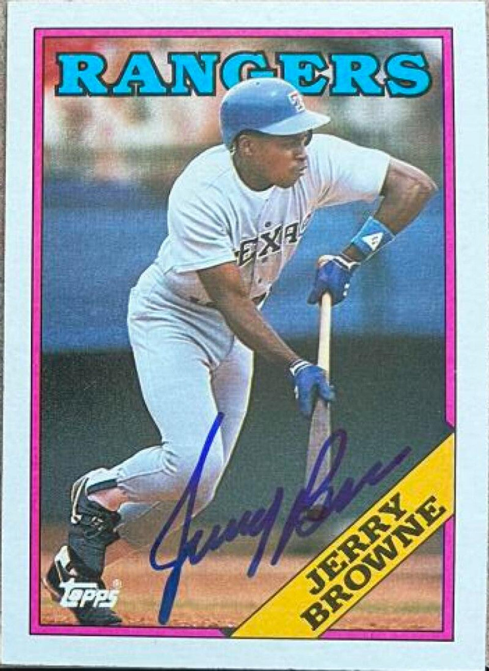 Jerry Browne Signed 1988 Topps Baseball Card - Texas Rangers