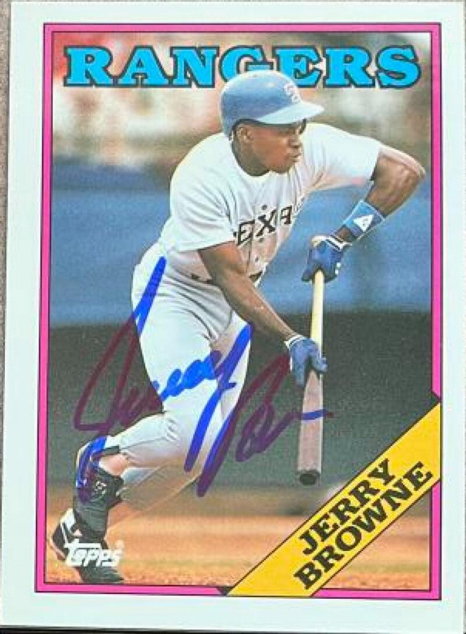 Jerry Browne Signed 1988 Topps Tiffany Baseball Card - Texas Rangers