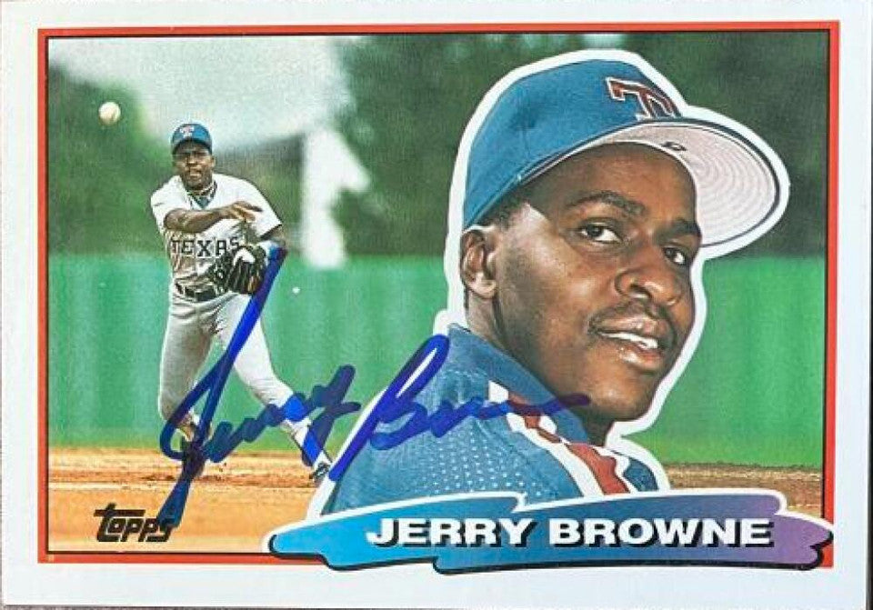 Jerry Browne Signed 1988 Topps Big Baseball Card - Texas Rangers