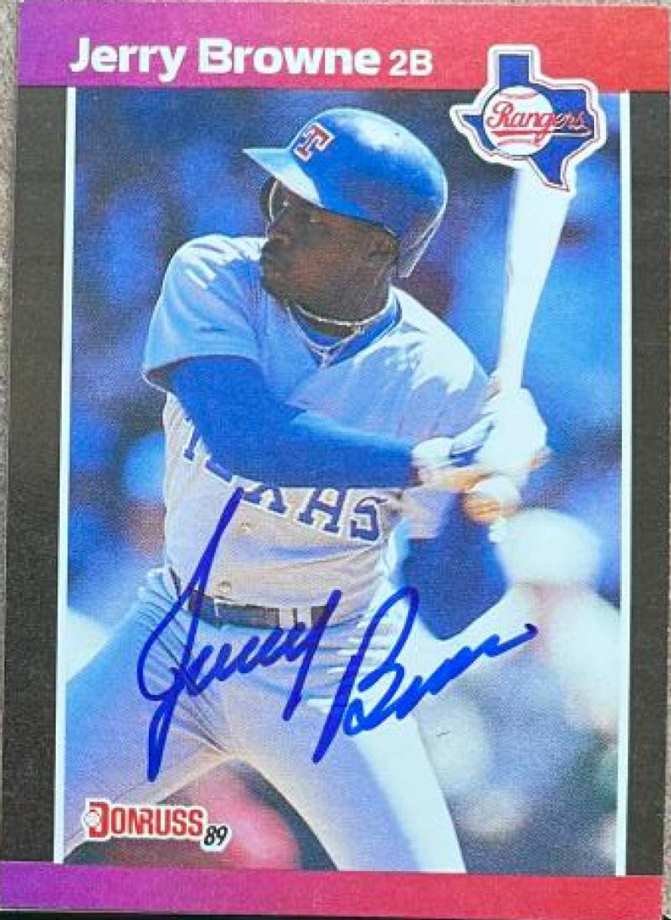 Jerry Browne Signed 1989 Donruss Baseball Card - Texas Rangers