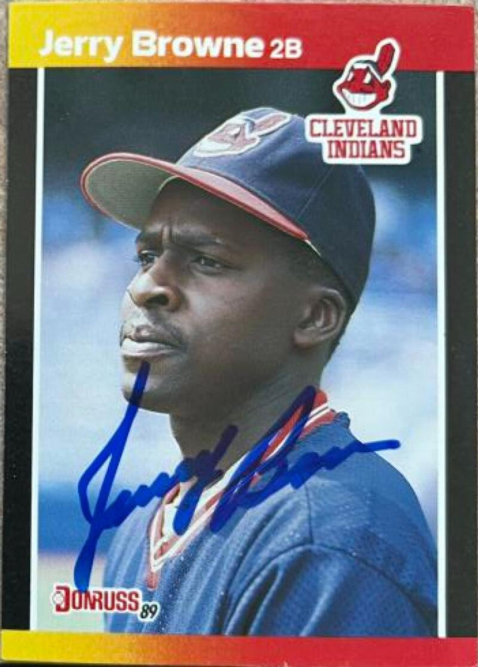 Jerry Browne Signed 1989 Donruss Traded Baseball Card - Cleveland Indians