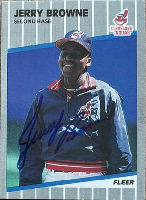 Jerry Browne Signed 1989 Fleer Update Baseball Card - Cleveland Indians