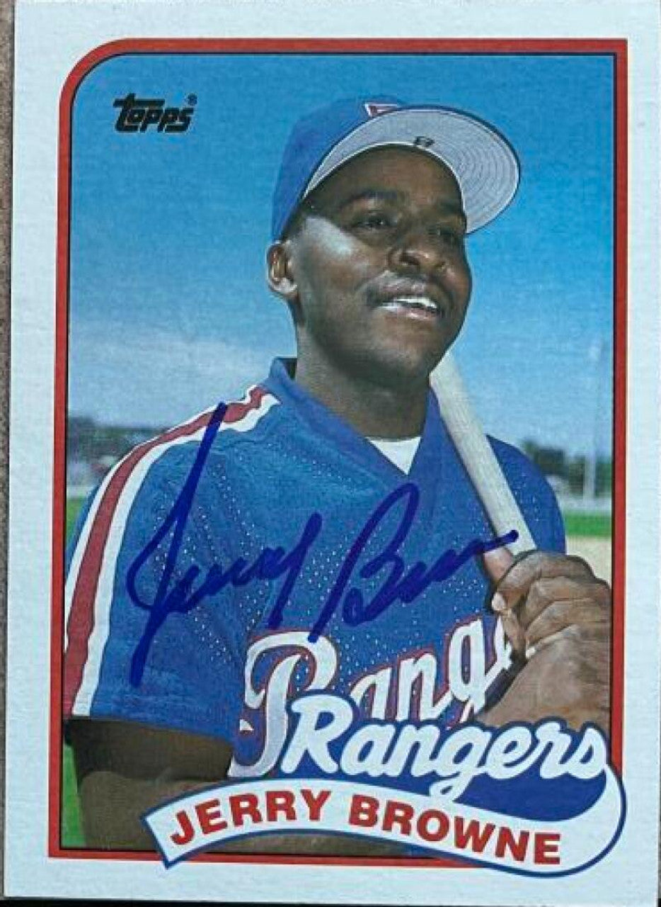 Jerry Browne Signed 1989 Topps Baseball Card - Texas Rangers