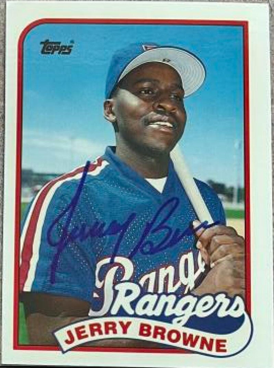 Jerry Browne Signed 1989 Topps Tiffany Baseball Card - Texas Rangers