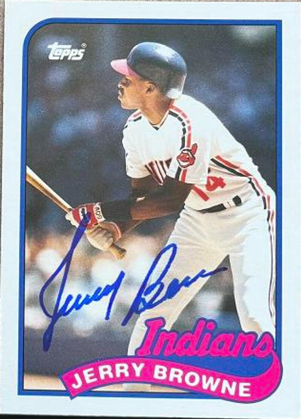 ジェリー・ブラウン直筆サイン入り 1989 Topps トレード ベースボール カード - クリーブランド・インディアンス